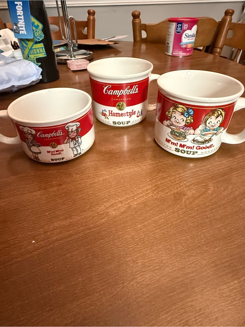 Red Soup Mugs - Set of 3